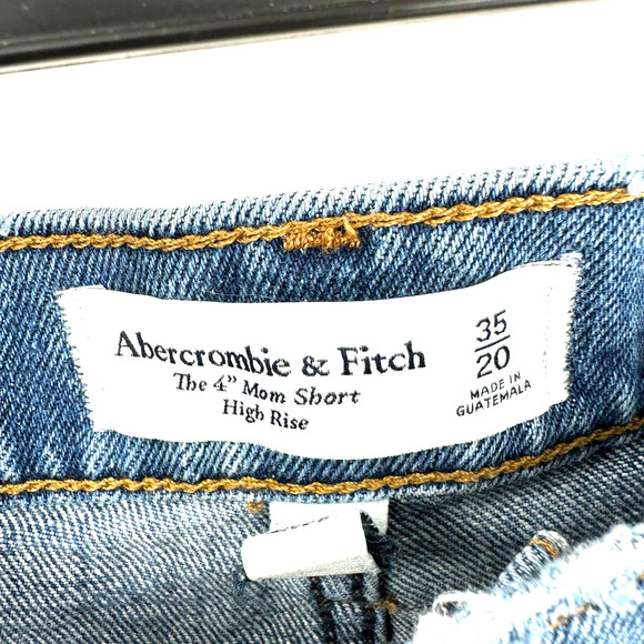 Abercrombie & Fitch size 35 or 20 4" high rise mom short jean‎ denim raw hem - Picture 4 of 4